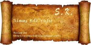 Simay Károly névjegykártya