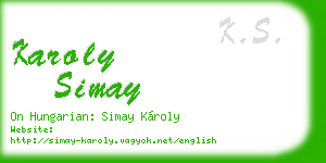 karoly simay business card